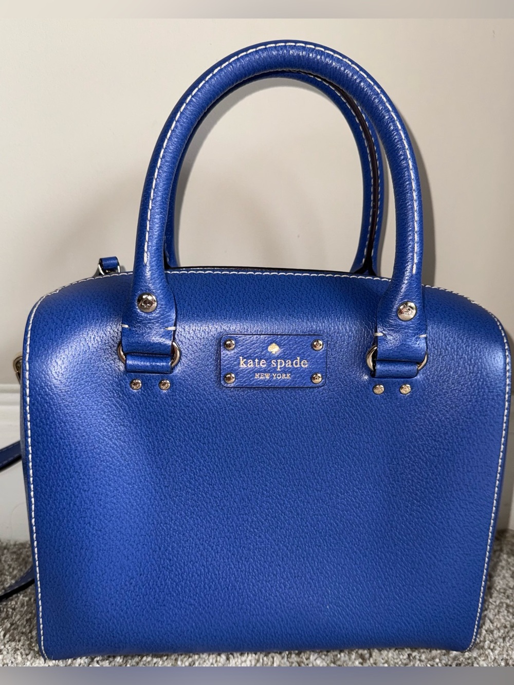 Kate Spade Vintage Alessa Wellesley Leather Crossbody Bag- Holiday Blue